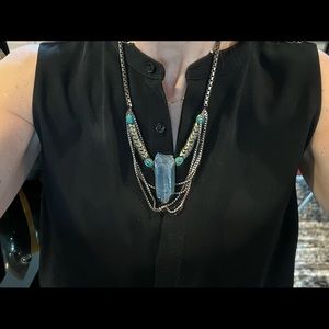 Vanessa Mooney Labradorite turquoise and sterling silver necklace